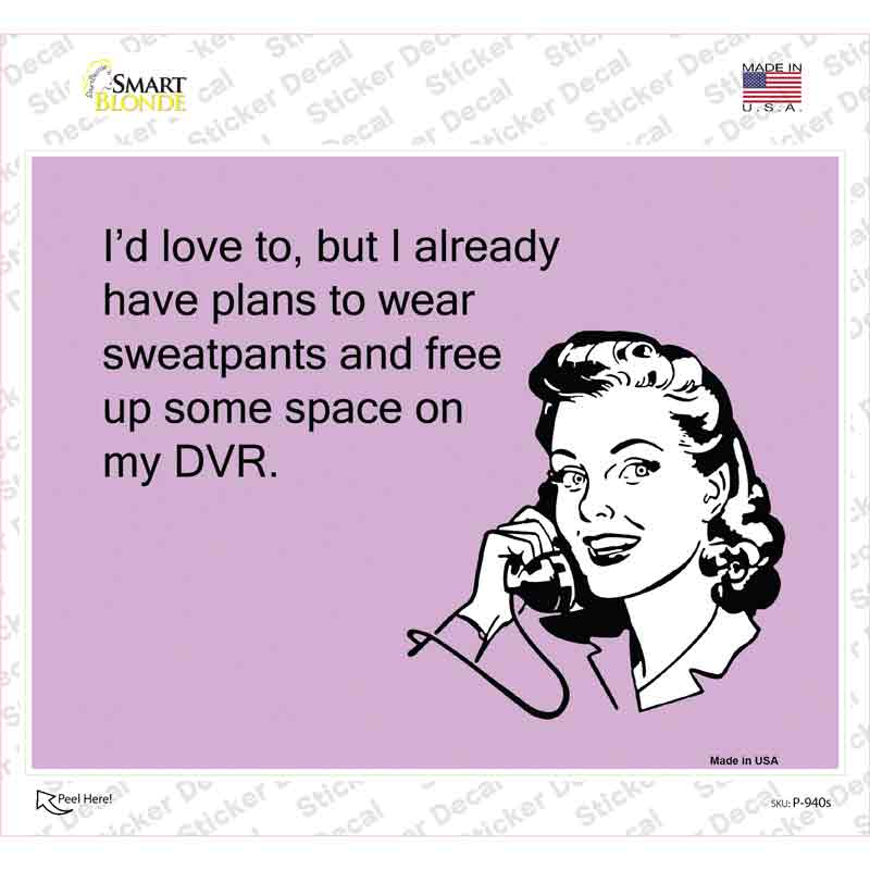 P-940s-M I Would Love to Novelty Rectangle Sticker Decal, Medium