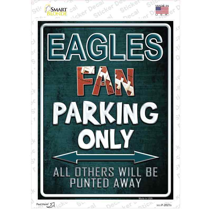 P-2021s-M Eagles Novelty Rectangle Sticker Decal, Medium