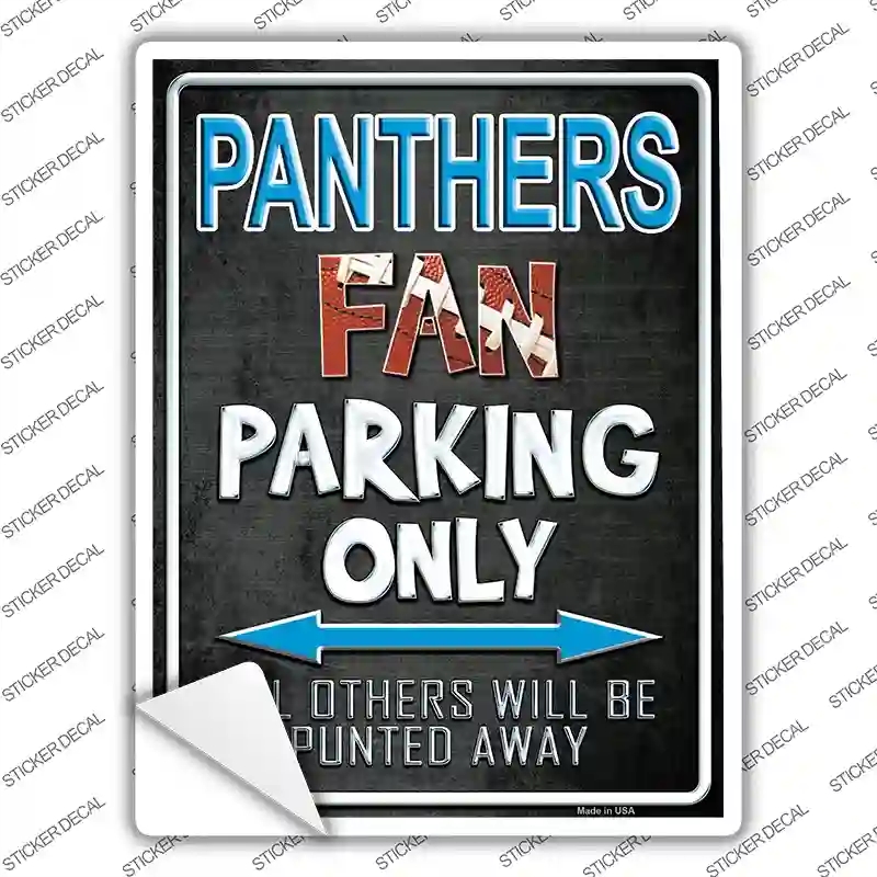 P-2028s-L Panthers Novelty Rectangle Sticker Decal, Large