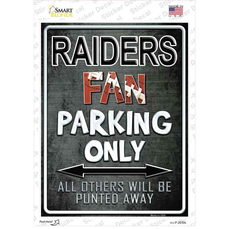 P-2030s-M Raiders Novelty Rectangle Sticker Decal, Medium