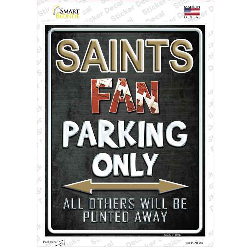 P-2034s-M Saints Novelty Rectangle Sticker Decal, Medium
