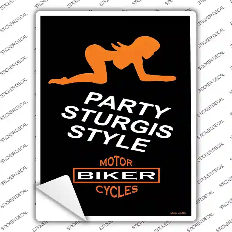 P-2047s-XL Party Sturgis Style Novelty Rectangle Sticker Decal, Extra Large