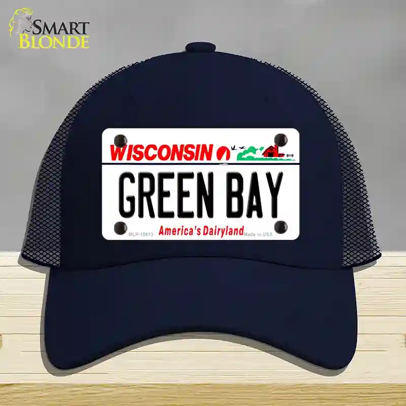 HAT16-MLP-10613 Green Bay Wisconsin Novelty License Plate Hat, Mesh - Navy