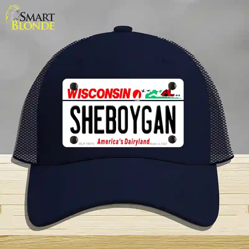 HAT16-MLP-10618 Sheboygan Wisconsin Novelty License Plate Hat, Mesh - Navy