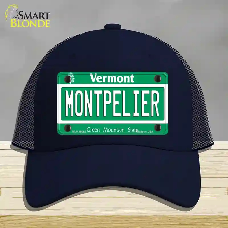 HAT16-MLP-10662 Montpelier Vermont Novelty License Plate Hat, Mesh - Navy