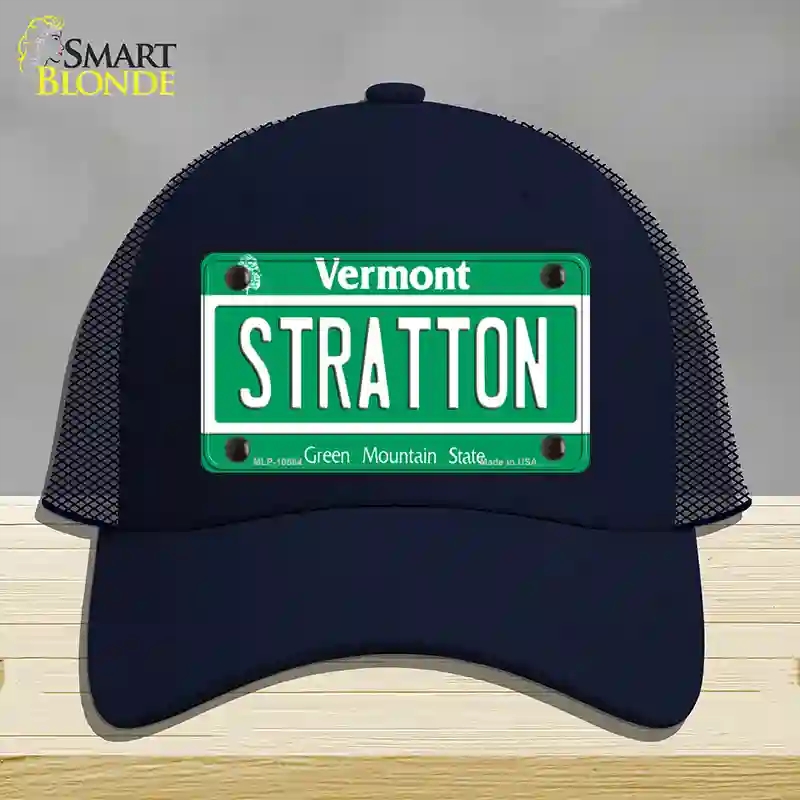 HAT16-MLP-10664 Stratton Vermont Novelty License Plate Hat, Mesh - Navy