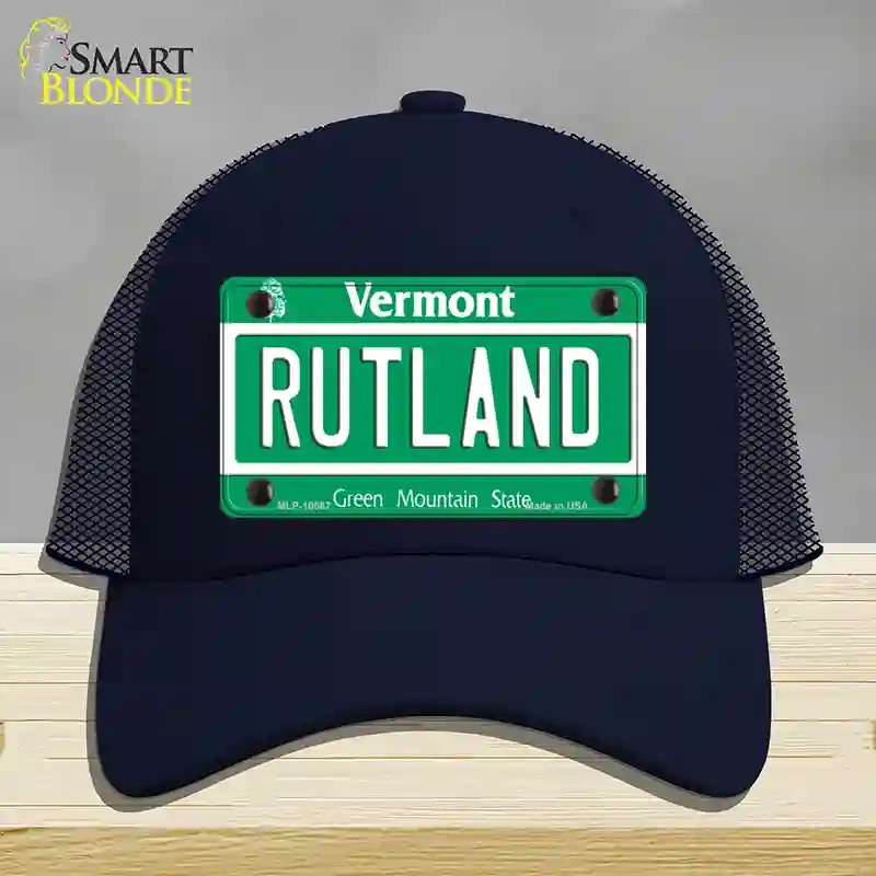 HAT16-MLP-10667 Rutland Vermont Novelty License Plate Hat, Mesh - Navy