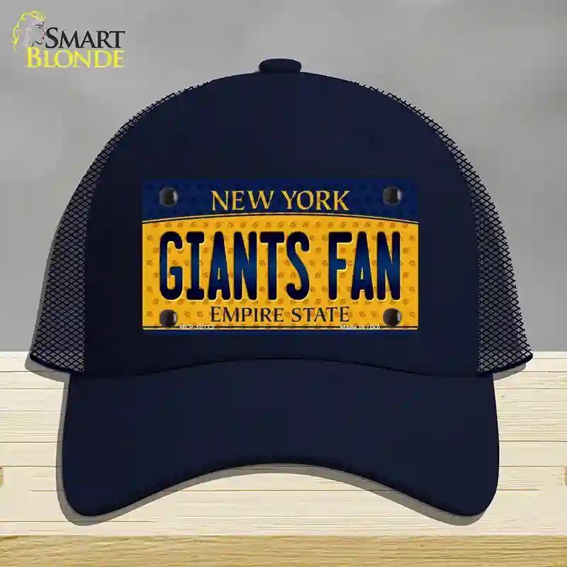 HAT16-MLP-10772 Giants Fan   York Novelty License Plate Hat, Mesh - Navy