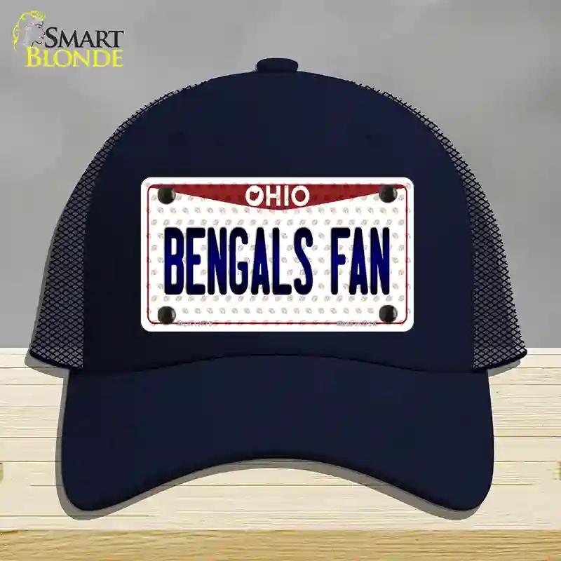 HAT16-MLP-10775 Bengals Fan Ohio Novelty License Plate Hat, Mesh - Navy