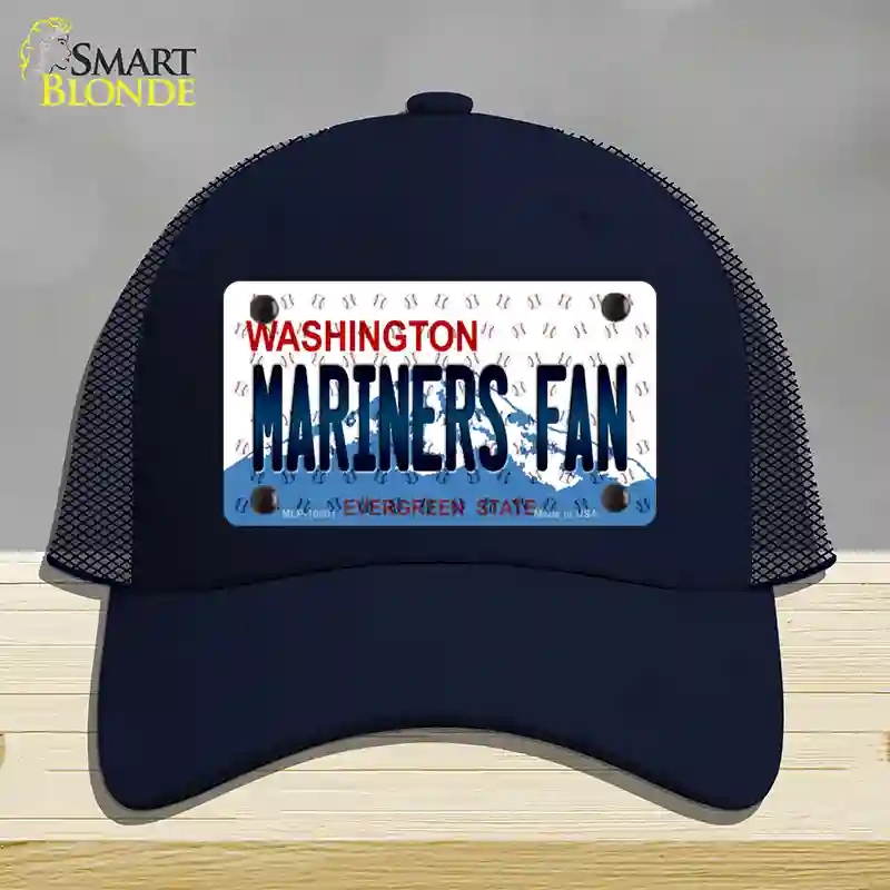 HAT16-MLP-10801 Mariners Fan Washington Novelty License Plate Hat, Mesh - Navy