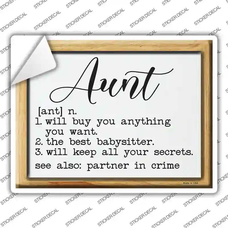 P-3988s-L Aunt Definition Novelty Rectangle Sticker Decal, Large