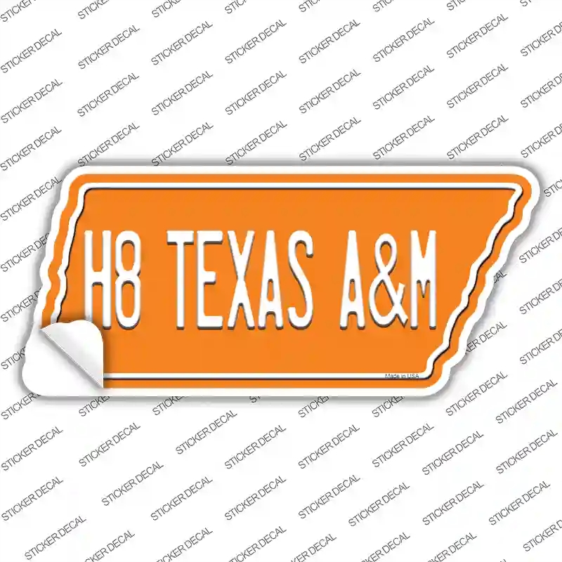 TN-070s-XL H8 Texas A&M Novelty Tennessee Shape Sticker Decal, Extra Large