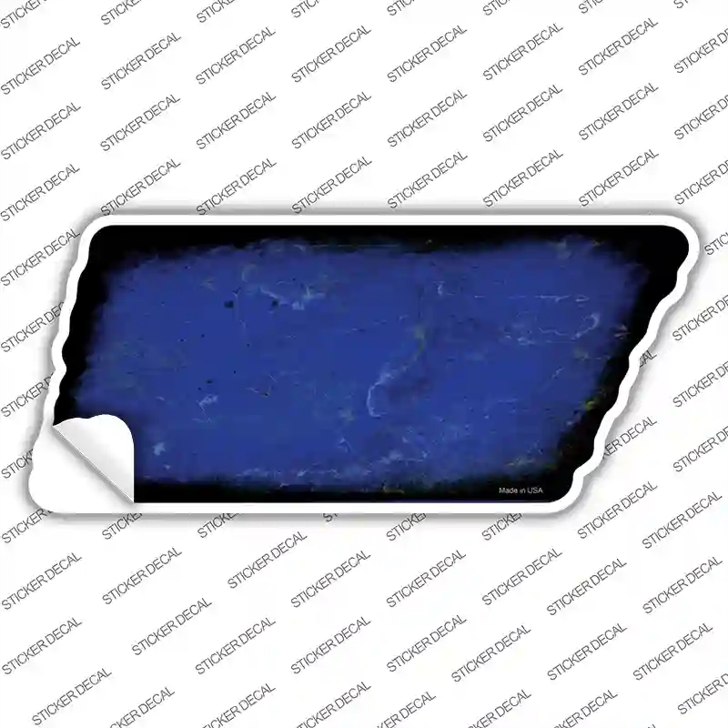 TN-104s-L Blue Solid Novelty Rusty Tennessee Shape Sticker Decal, Large