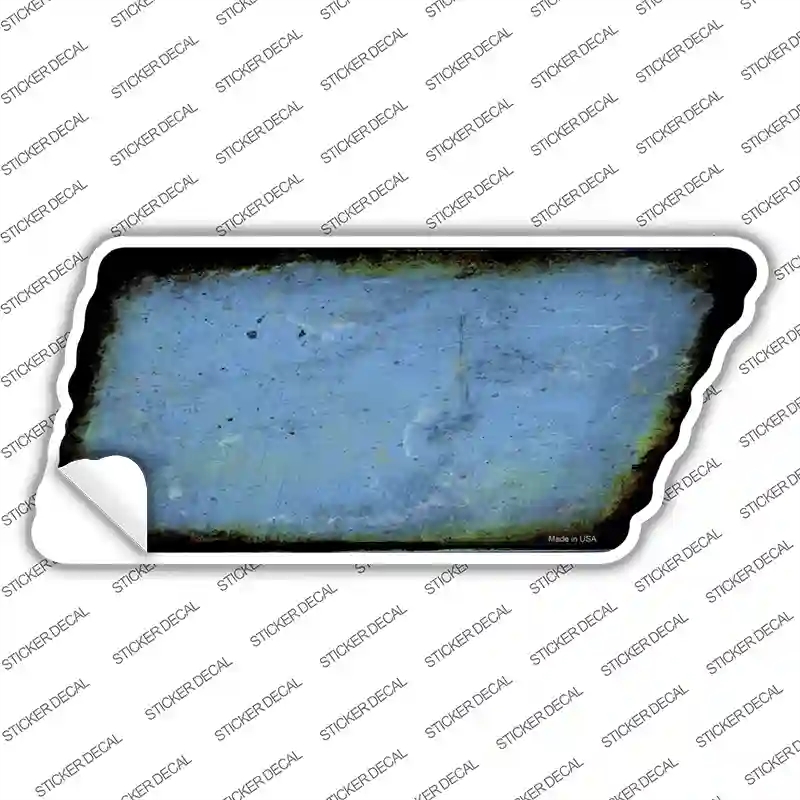 TN-111s-XL Light Blue Solid Novelty Rusty Tennessee Shape Sticker Decal, Extra Large