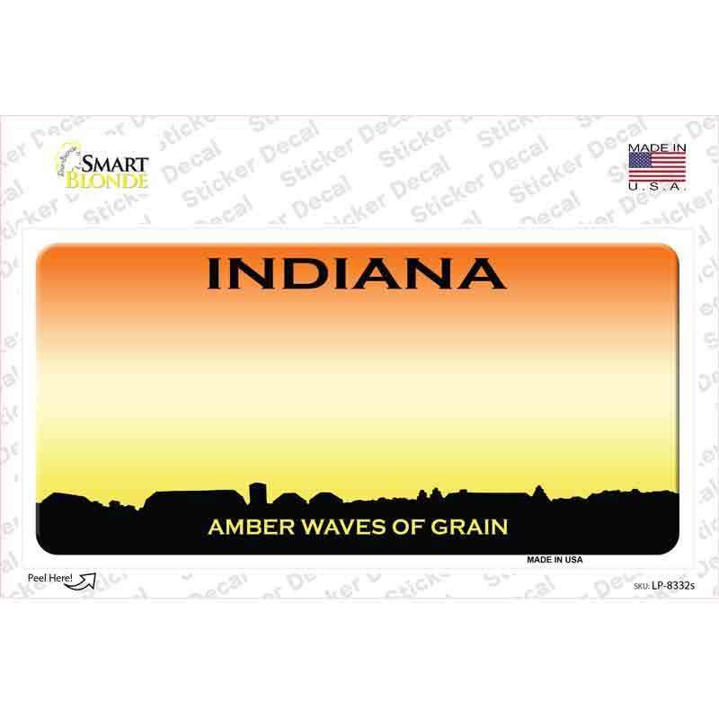 LP-8332s-M Indiana Amber Waves Novelty Sticker Decal, Medium