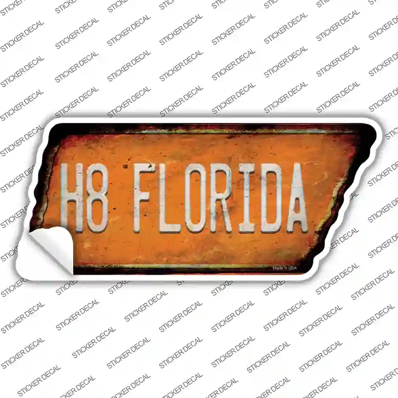 TN-159s-XL H8 Florida Novelty Rusty Tennessee Shape Sticker Decal, Extra Large