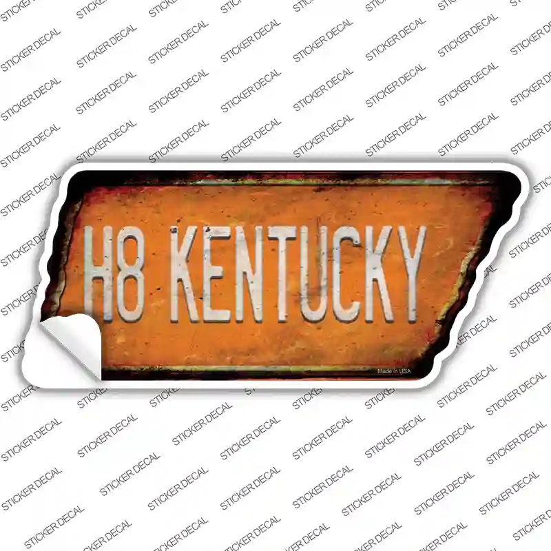 TN-166s-L H8 Kentucky Novelty Rusty Tennessee Shape Sticker Decal, Large