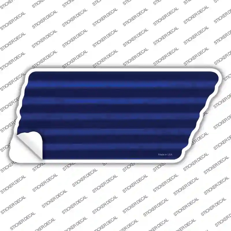 TN-204s-L Blue Solid Novelty Corrugated Tennessee Shape Sticker Decal, Large