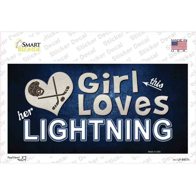 LP-8457s-M This Girl Loves Her Lightning Novelty Sticker Decal, Medium