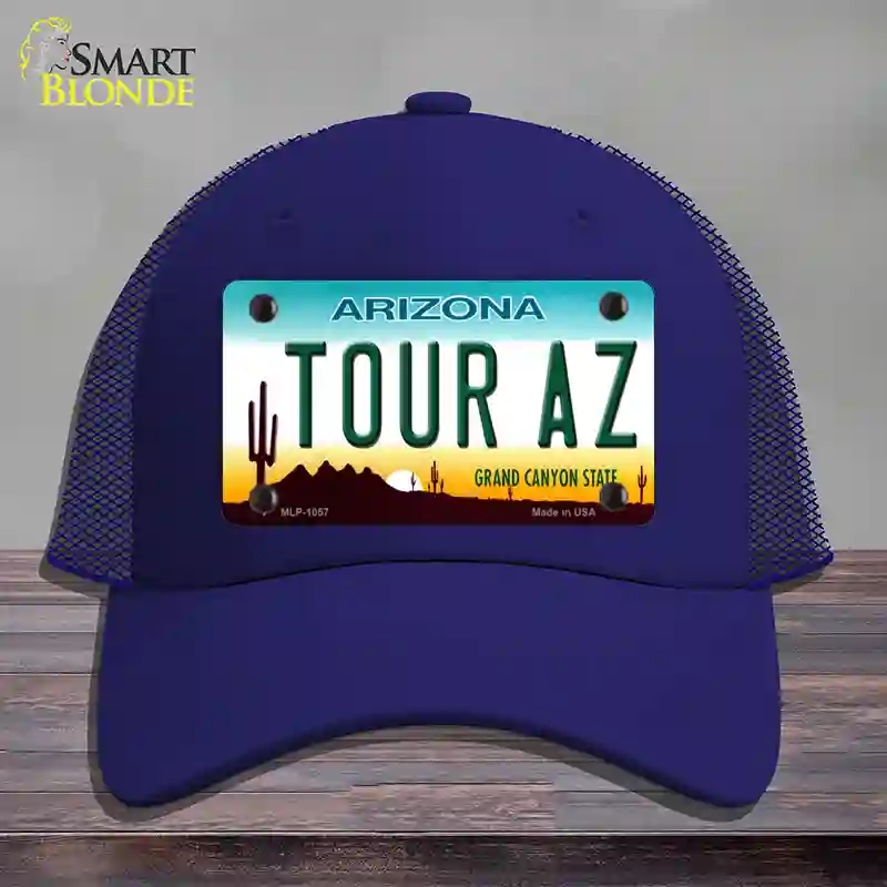HAT18-MLP-1057 Tour Az Novelty License Plate Hat, Mesh - Royal Blue