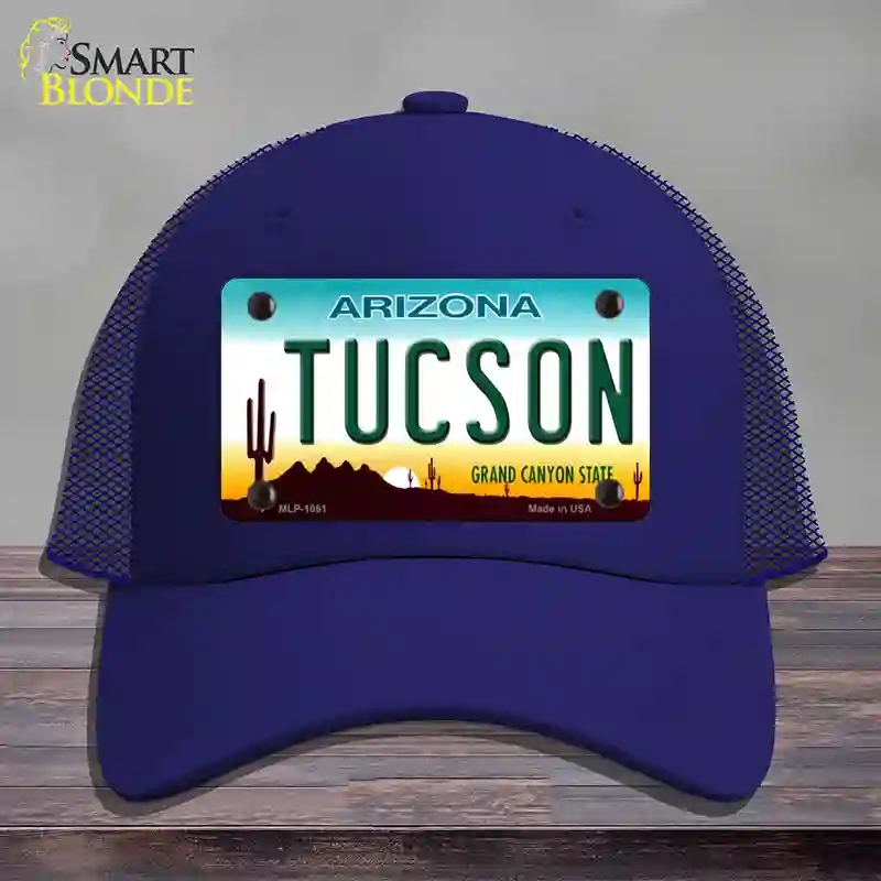HAT18-MLP-1061 Tucson Arizona Novelty License Plate Hat, Mesh - Royal Blue