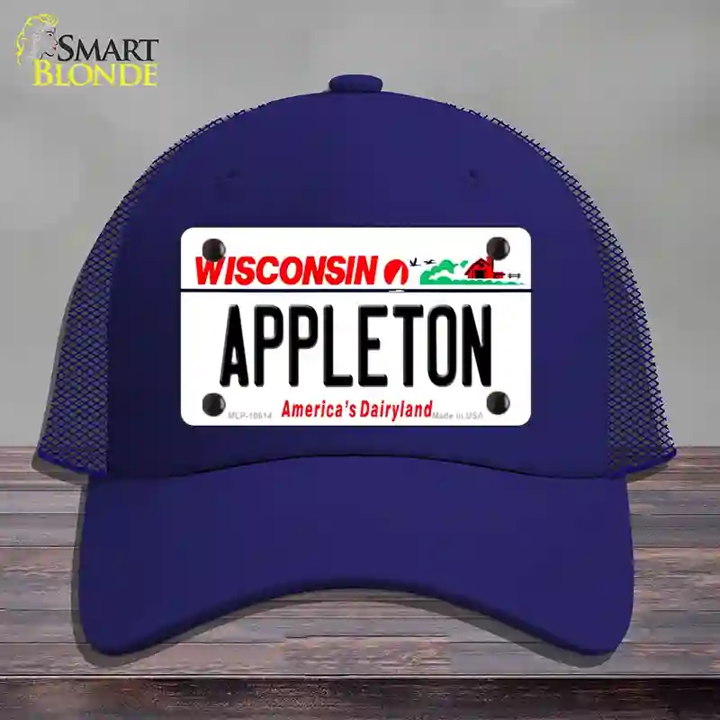HAT18-MLP-10614 Appleton Wisconsin Novelty License Plate Hat, Mesh - Royal Blue