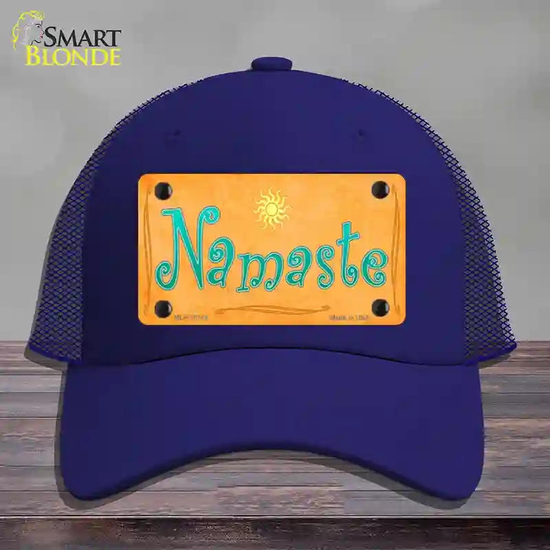 HAT18-MLP-10744 Namaste Novelty License Plate Hat, Mesh - Royal Blue