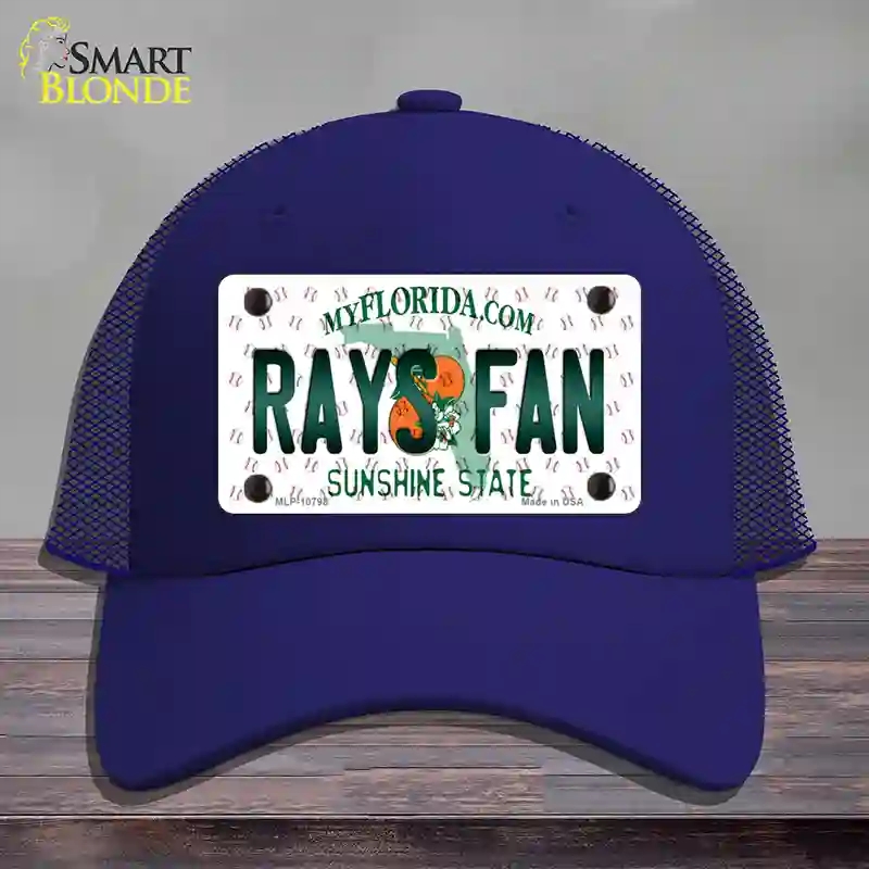 HAT18-MLP-10798 Rays Fan Florida Novelty License Plate Hat, Mesh - Royal Blue