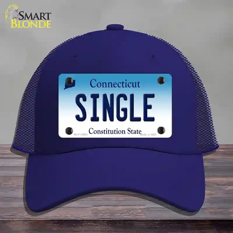 HAT18-MLP-10931 Single Connecticut Novelty License Plate Hat, Mesh - Royal Blue