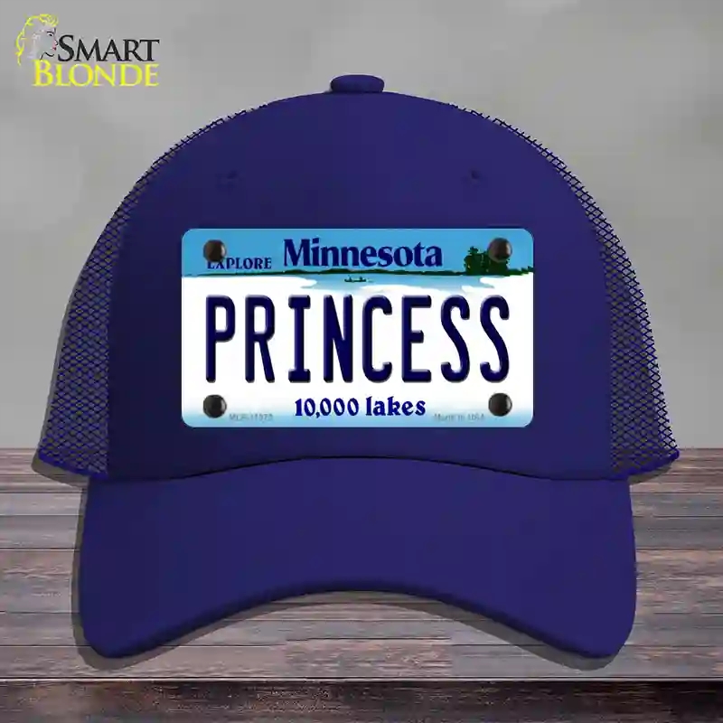 HAT18-MLP-11072 Princess Minnesota State Novelty License Plate Hat, Mesh - Royal Blue
