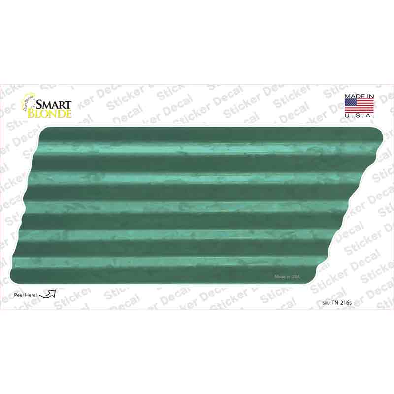 TN-216s-M Mint Solid Novelty Corrugated Tennessee Shape Sticker Decal, Medium