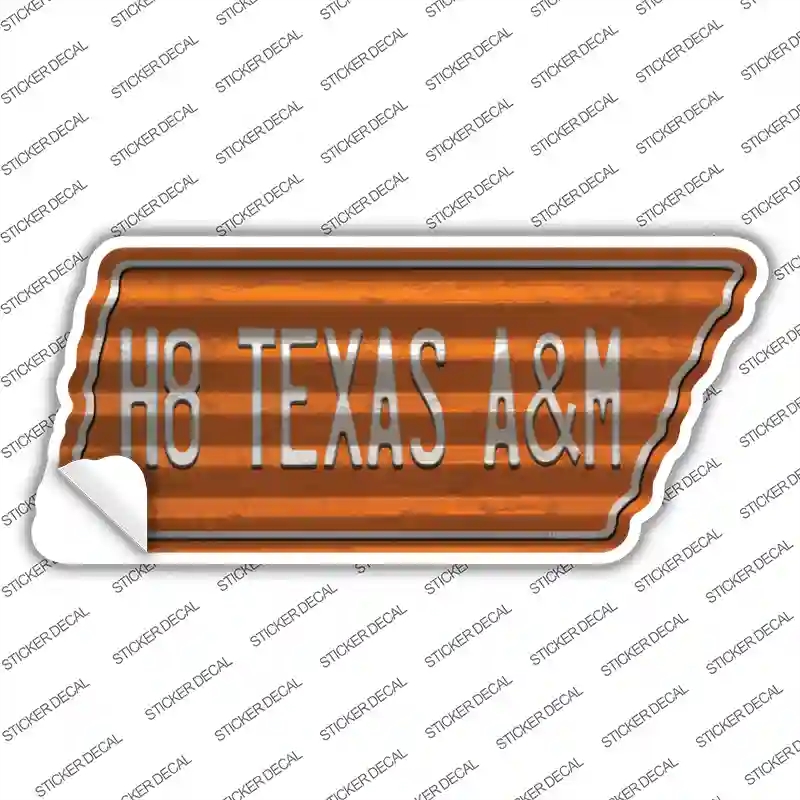 TN-270s-S H8 Texas A&M Novelty Corrugated Tennessee Shape Sticker Decal, Small