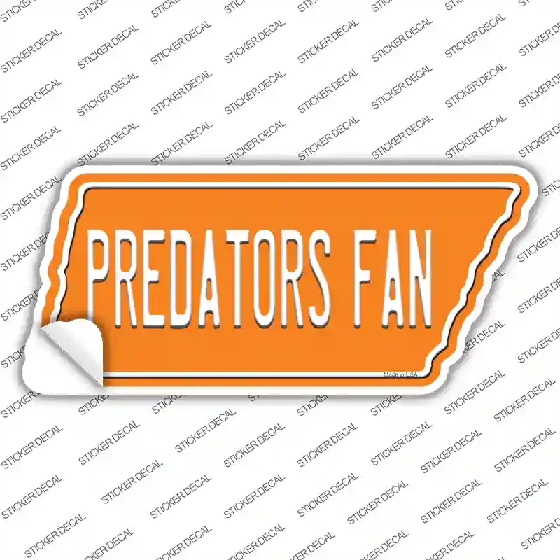 TN-031s-L Predators Fan Novelty Tennessee Shape Sticker Decal, Large