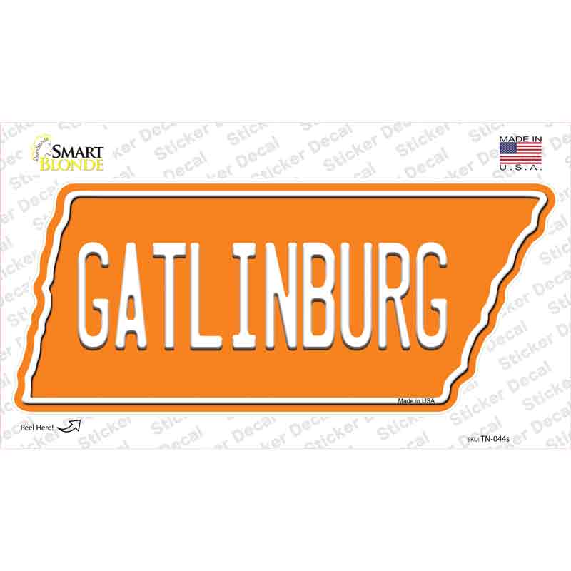 TN-044s-M Gatlinburg Novelty Tennessee Shape Sticker Decal, Medium