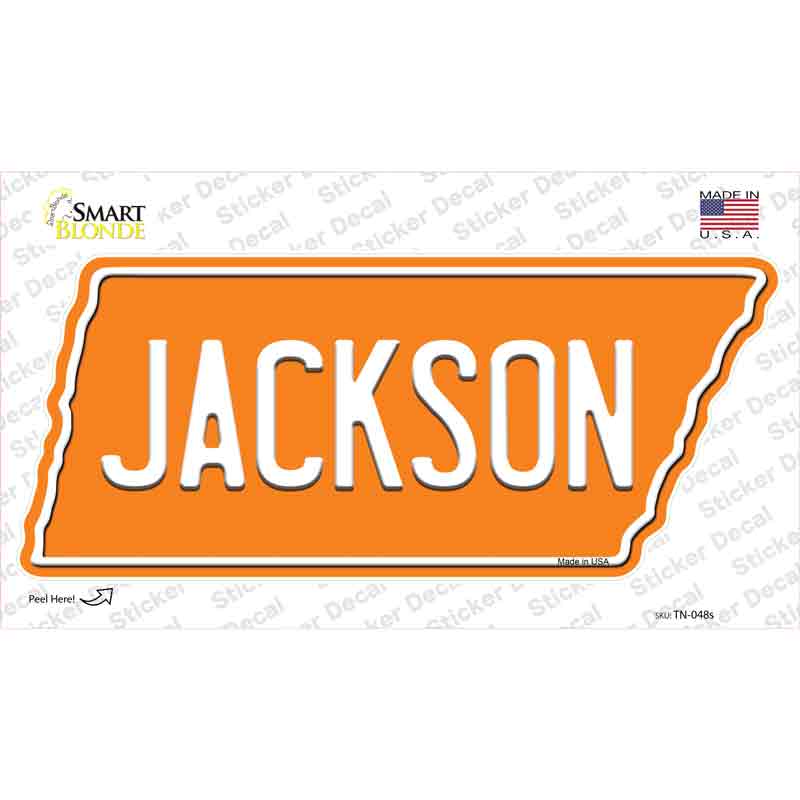 TN-048s-M Jackson Novelty Tennessee Shape Sticker Decal, Medium
