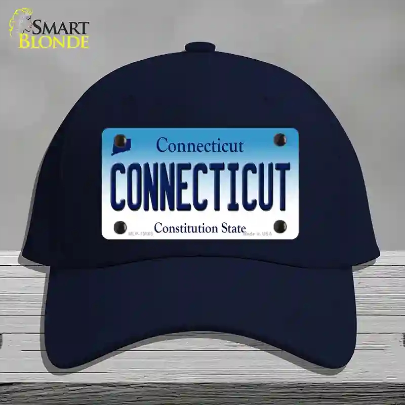 HAT20-MLP-10888 Connecticut State Novelty License Plate Hat, Cotton - Navy
