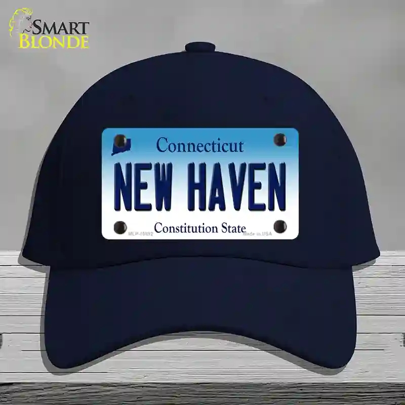 HAT20-MLP-10892   Haven Connecticut Novelty License Plate Hat, Cotton - Navy