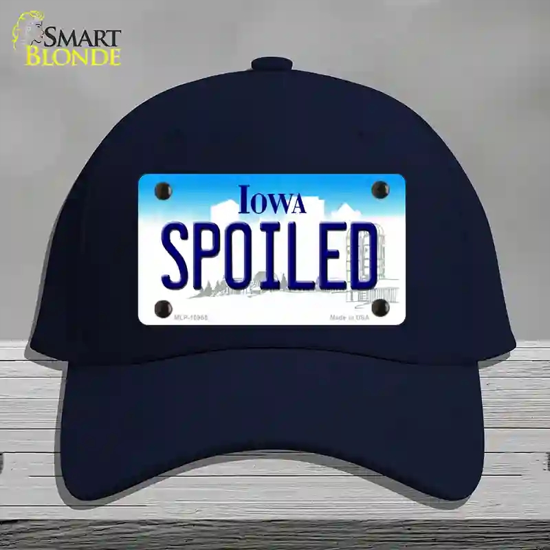HAT20-MLP-10955 Spoiled Iowa Novelty License Plate Hat, Cotton - Navy