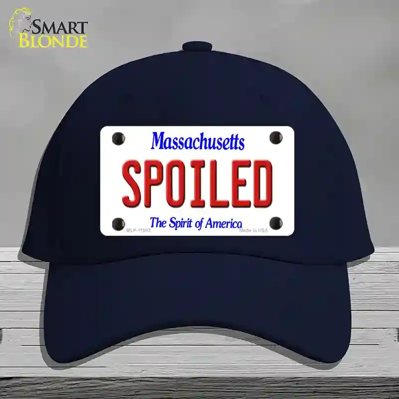HAT20-MLP-11002 Spoiled Massachusetts Novelty License Plate Hat, Cotton - Navy