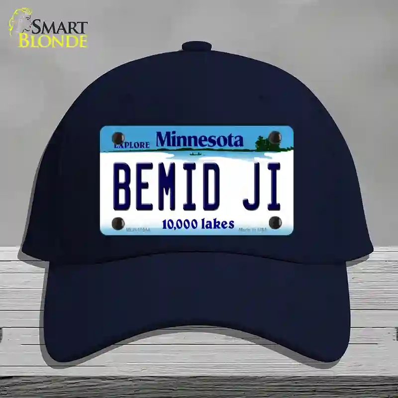 HAT20-MLP-11044 Bemid Ji Minnesota State Novelty License Plate Hat, Cotton - Navy