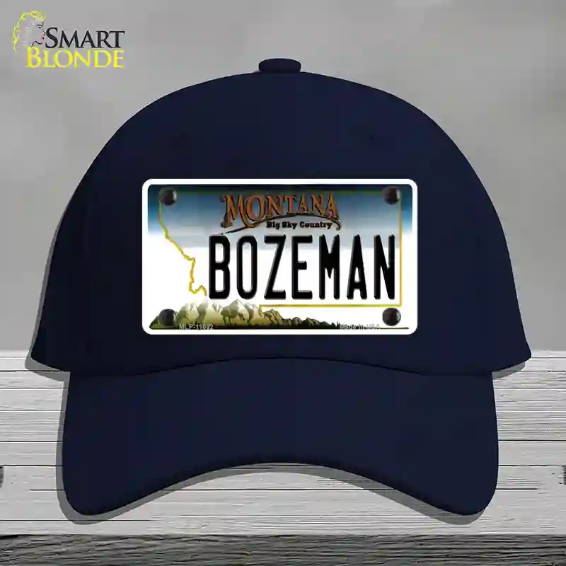 HAT20-MLP-11092 Bozeman Montana State Novelty License Plate Hat, Cotton - Navy