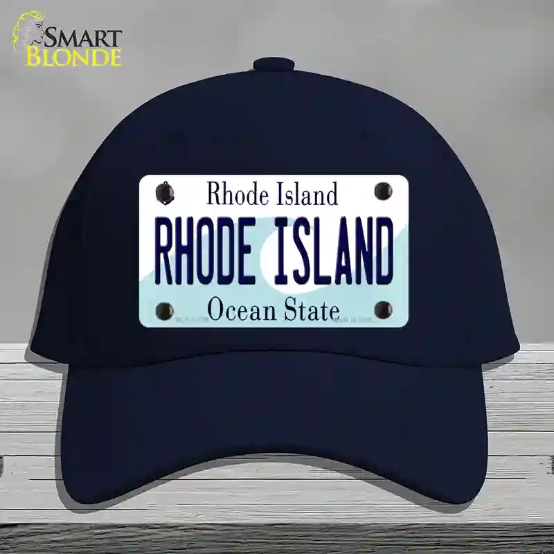HAT20-MLP-11179 Rhode Island State Novelty License Plate Hat, Cotton - Navy
