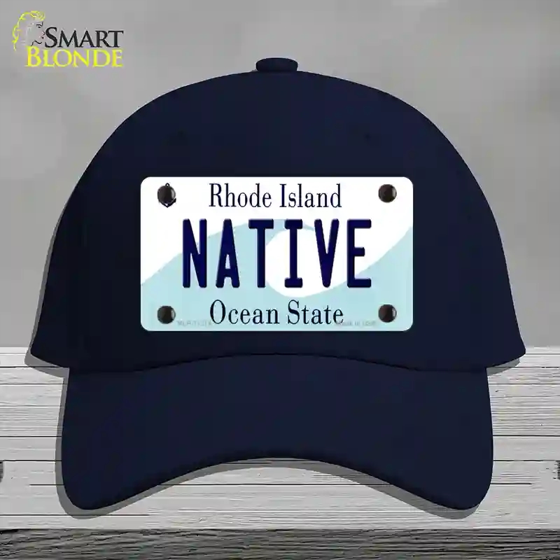 HAT20-MLP-11214 Native Rhode Island State Novelty License Plate Hat, Cotton - Navy