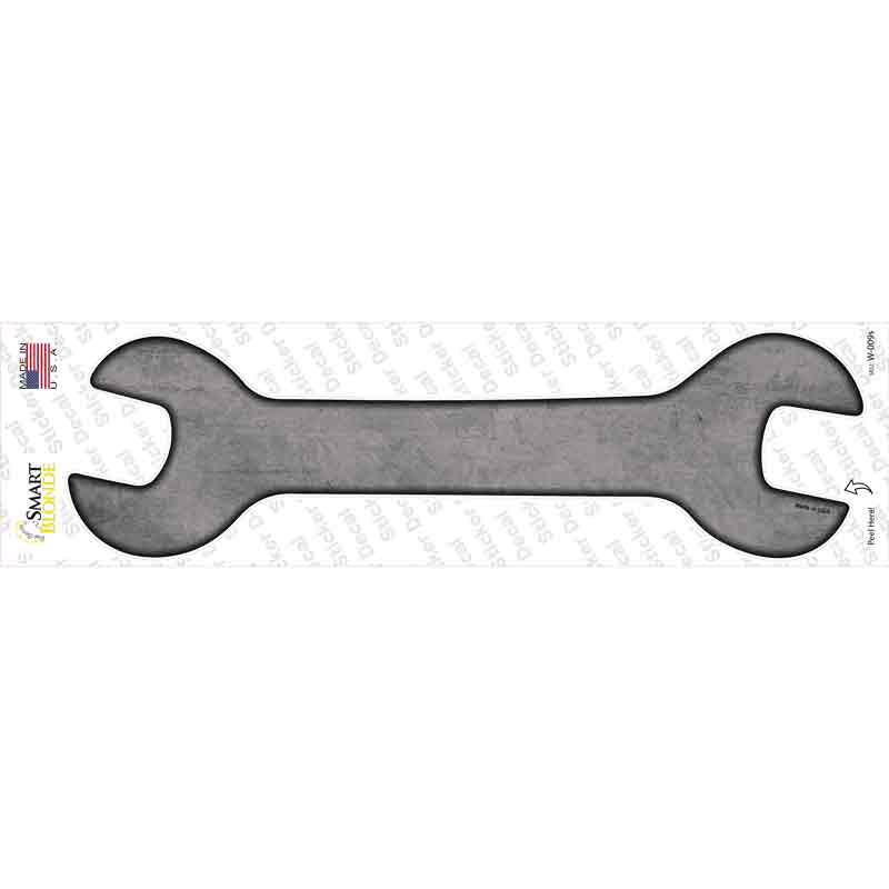W-009s-M Gray Oil Rubbed Novelty Wrench Sticker Decal, Medium