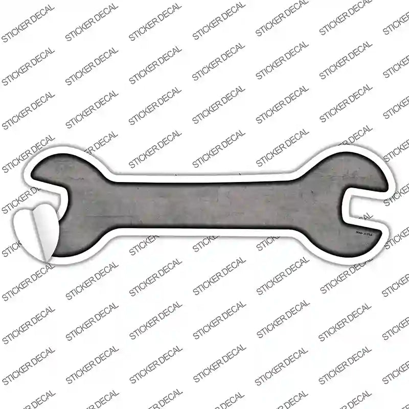 W-009s-S Gray Oil Rubbed Novelty Wrench Sticker Decal, Small