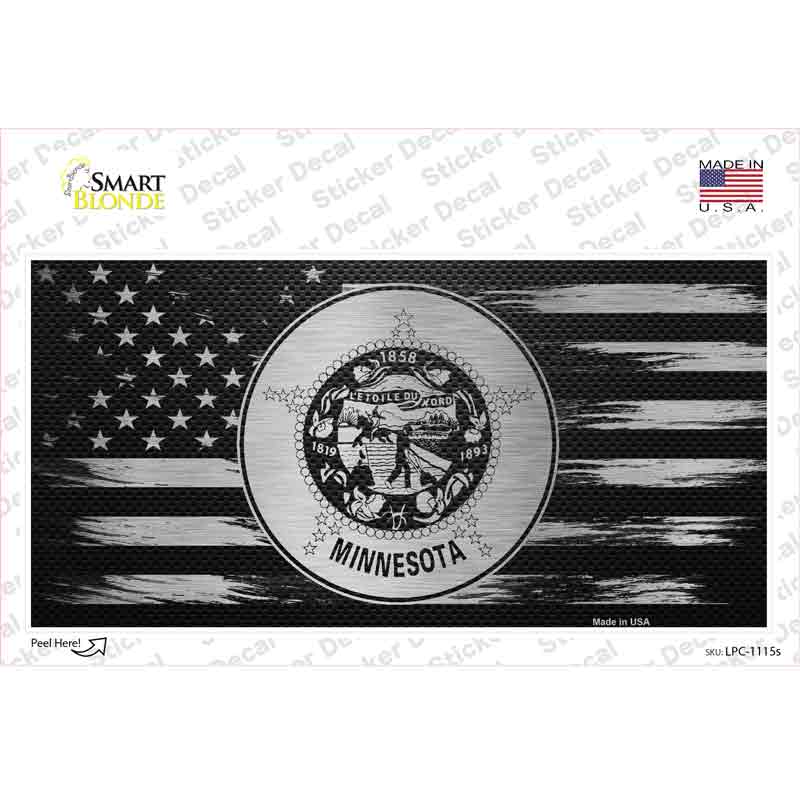 LPC-1115s-M Minnesota Carbon Fiber Novelty Sticker Decal, Medium