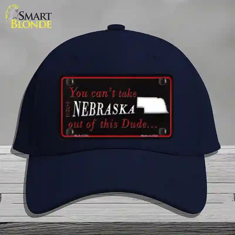 HAT20-MLP-11281 Nebraska Dude Novelty License Plate Hat, Cotton - Navy