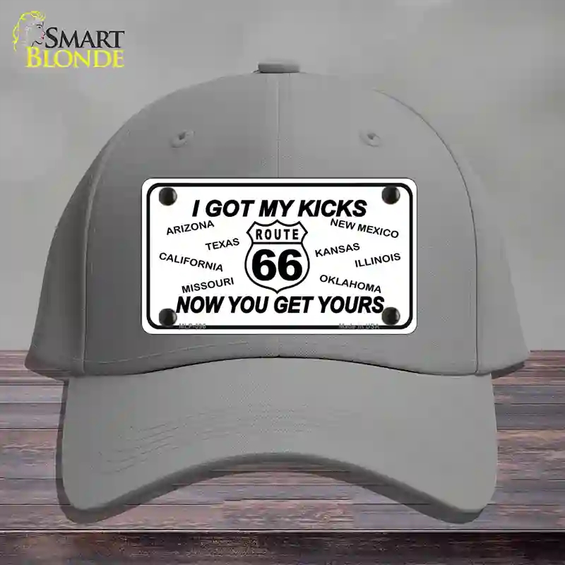 HAT23-MLP-096 I Got My Kicks Novelty License Plate Hat, Cotton - Gray