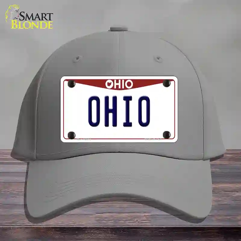 HAT23-MLP-10065 Ohio Maroon Novelty License Plate Hat, Cotton - Gray