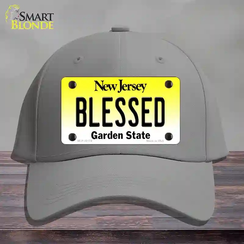 HAT23-MLP-10174 Blessed   Jersey Novelty License Plate Hat, Cotton - Gray